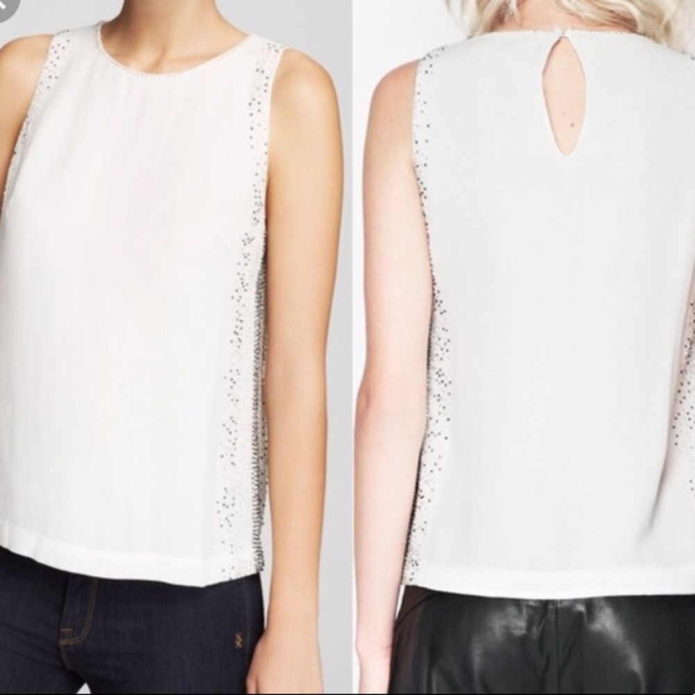 New French Connection glitter dash beaded top